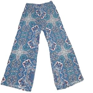 NWOT Cato's Multicolored Boho print Wide leg Pull on Pant sz M